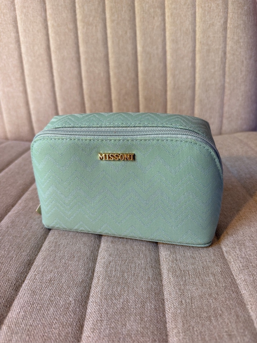Missoni for Delta One Mint Green Chevron Cosmetic Travel Case